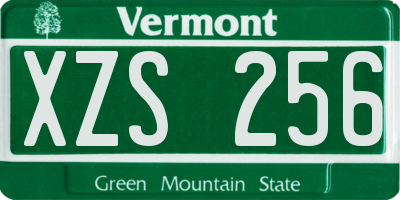 VT license plate XZS256