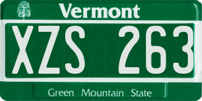 VT license plate XZS263