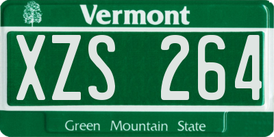 VT license plate XZS264