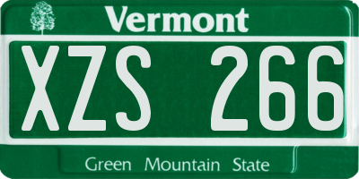 VT license plate XZS266