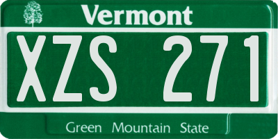 VT license plate XZS271