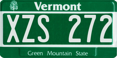 VT license plate XZS272