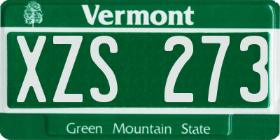 VT license plate XZS273