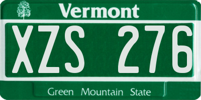 VT license plate XZS276