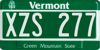 VT license plate XZS277