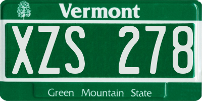 VT license plate XZS278