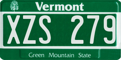 VT license plate XZS279