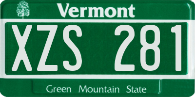VT license plate XZS281