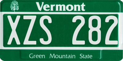 VT license plate XZS282