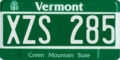 VT license plate XZS285