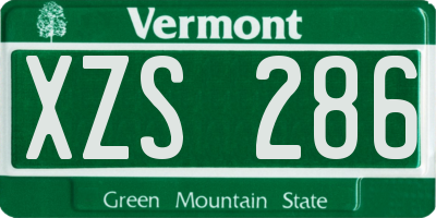 VT license plate XZS286