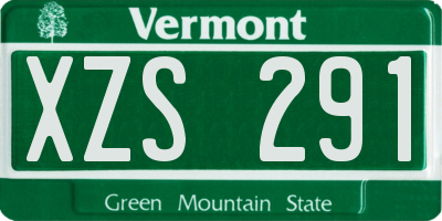 VT license plate XZS291