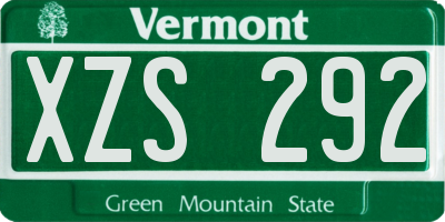 VT license plate XZS292
