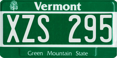 VT license plate XZS295