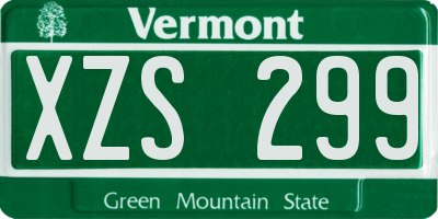 VT license plate XZS299