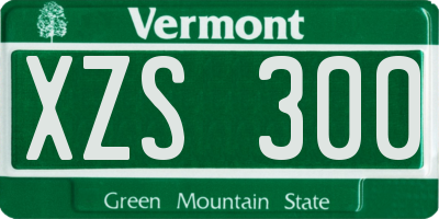 VT license plate XZS300
