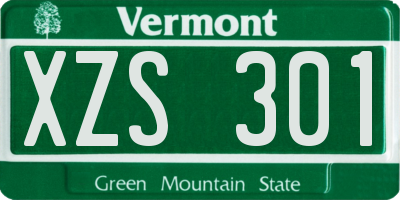 VT license plate XZS301