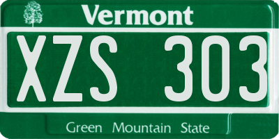VT license plate XZS303