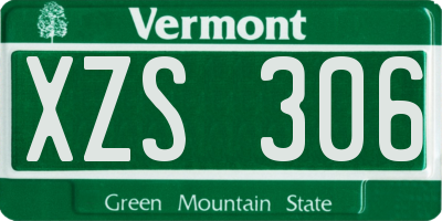 VT license plate XZS306