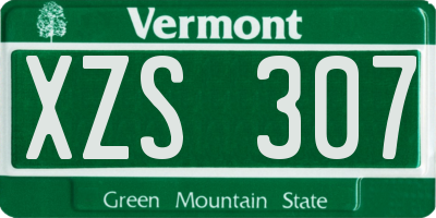 VT license plate XZS307