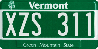 VT license plate XZS311