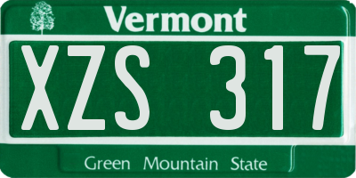 VT license plate XZS317