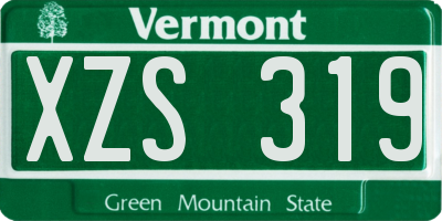 VT license plate XZS319