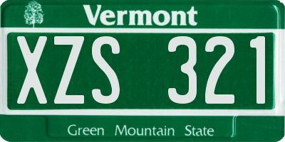 VT license plate XZS321