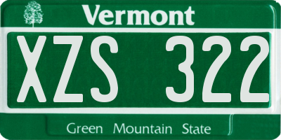 VT license plate XZS322