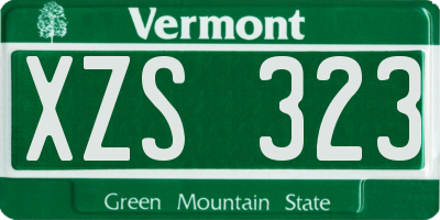 VT license plate XZS323
