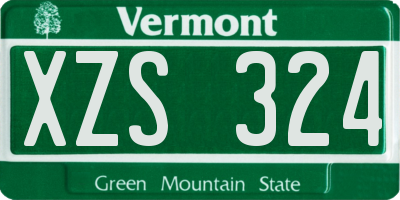 VT license plate XZS324