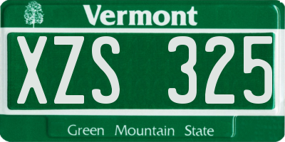 VT license plate XZS325