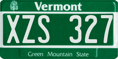 VT license plate XZS327