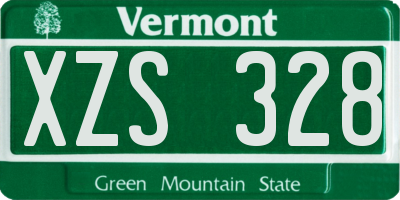 VT license plate XZS328