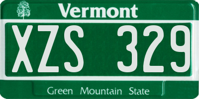 VT license plate XZS329