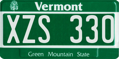 VT license plate XZS330