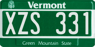 VT license plate XZS331