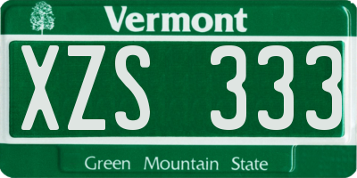 VT license plate XZS333