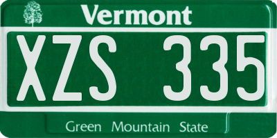 VT license plate XZS335