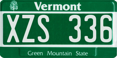 VT license plate XZS336