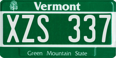 VT license plate XZS337