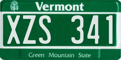 VT license plate XZS341