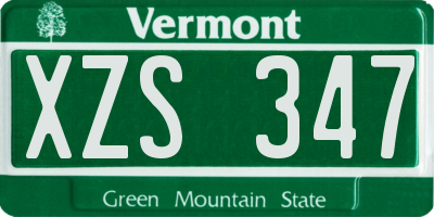 VT license plate XZS347