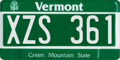 VT license plate XZS361