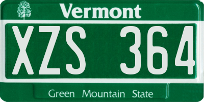 VT license plate XZS364