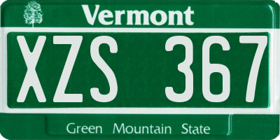 VT license plate XZS367