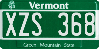 VT license plate XZS368