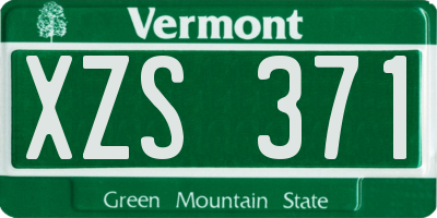 VT license plate XZS371