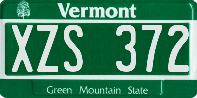 VT license plate XZS372