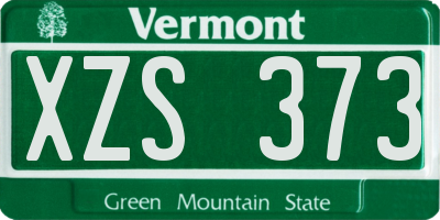 VT license plate XZS373